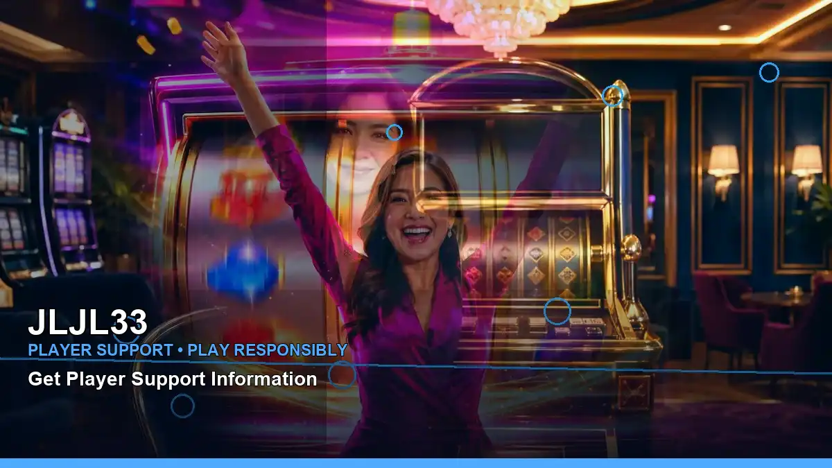 JLJL33 mobile casino app scene with an adult Filipina casino host framed on the right